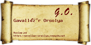Gavallér Orsolya névjegykártya