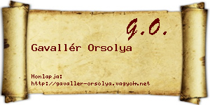 Gavallér Orsolya névjegykártya